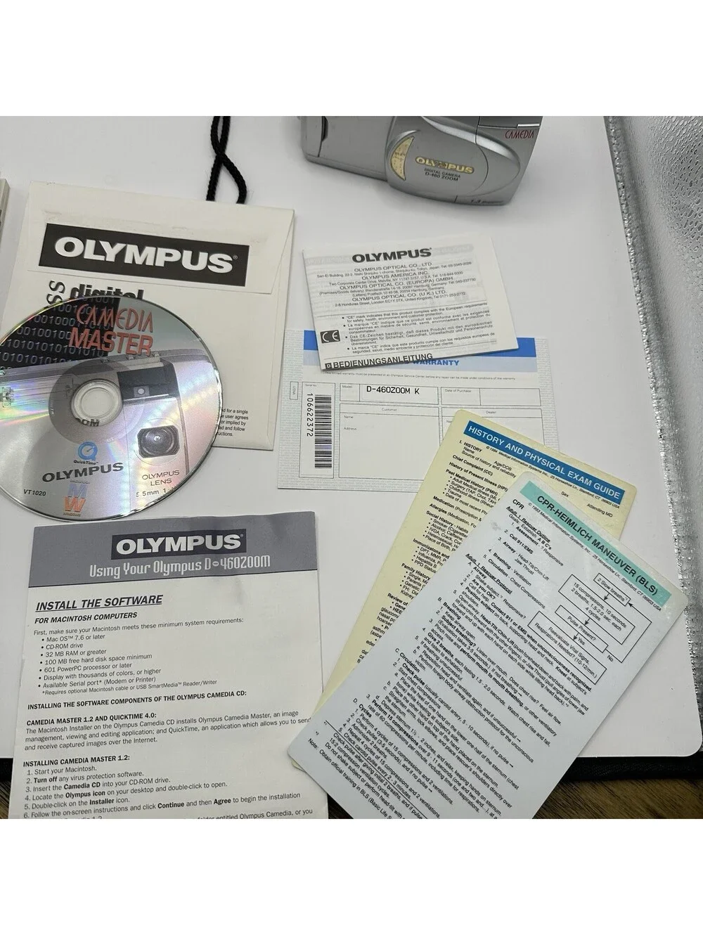 Olympus D-450 Zoom Silver 1.3mp Digital Camera 3x Optical Zoom Box Manual Case